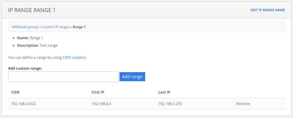 WMSAuth setup IP